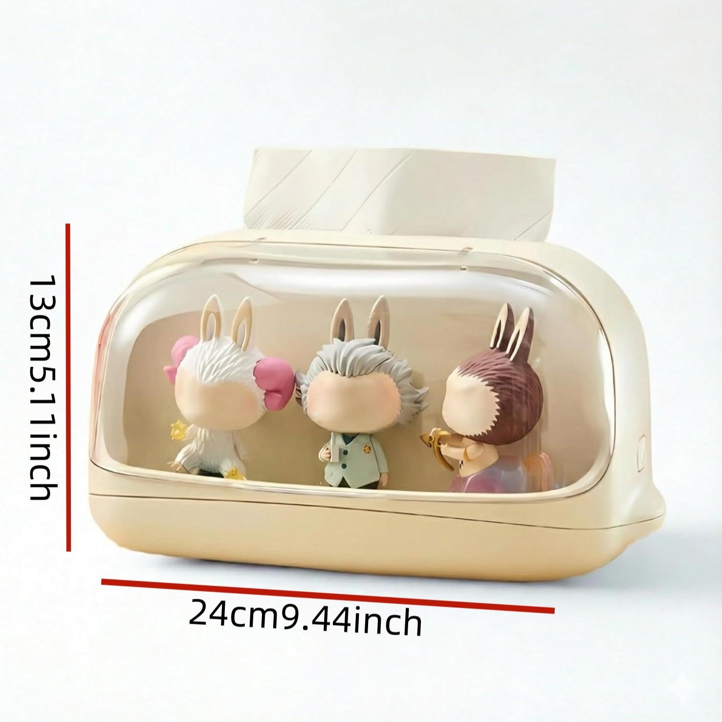 Rectangular Tissue Box with Automatic Lift Mechanism, Decorative Display Holder for Office and Living Room Use, Elegant Design for Easy Access, Paper Towel Holder