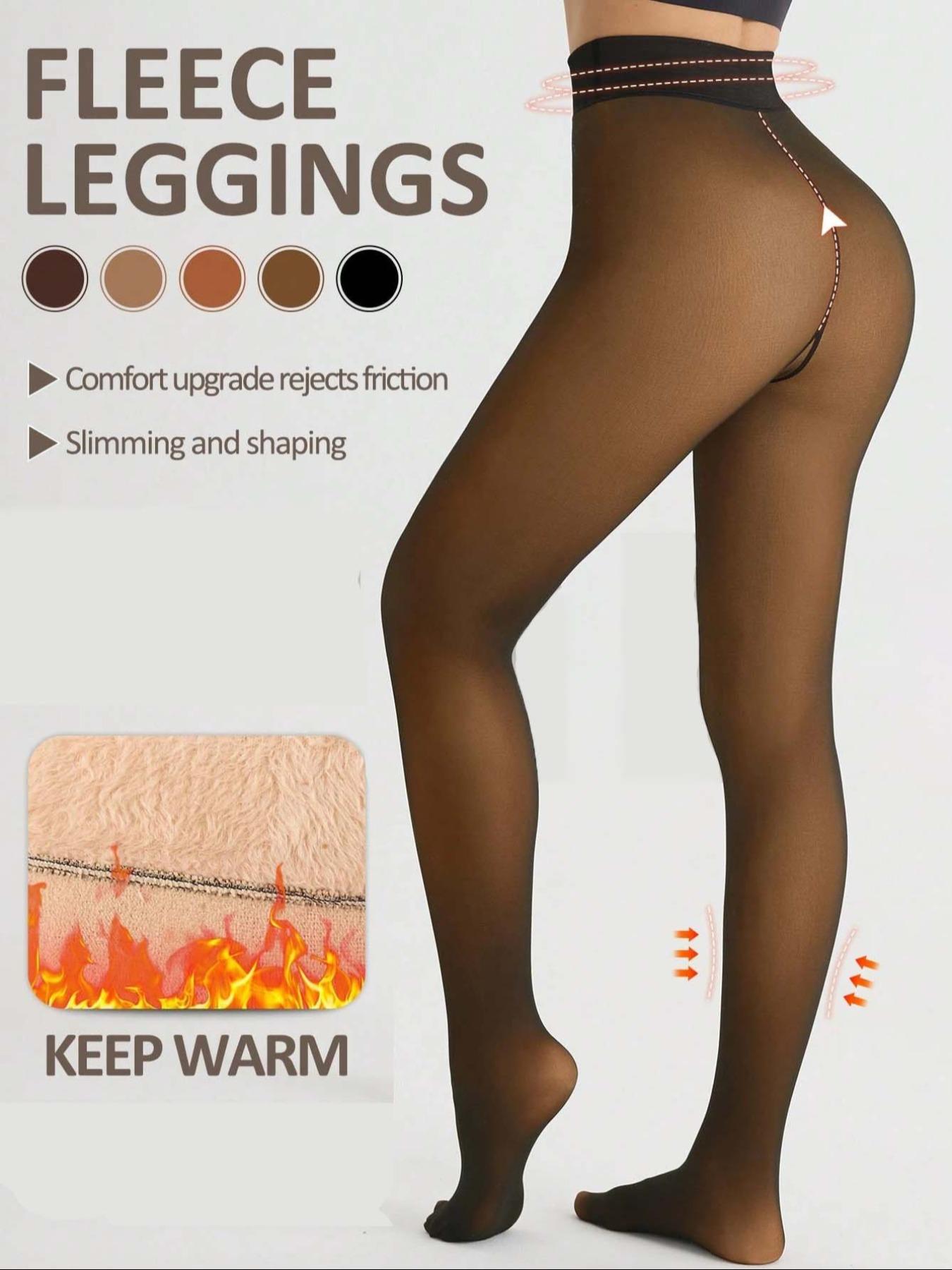 Fleece-Lined High-Waist Tights, 200g Thick Warm Leggings, Multiple Colors, All-Season Wear, Perfect for Cold Weather & Daily Use, Winter