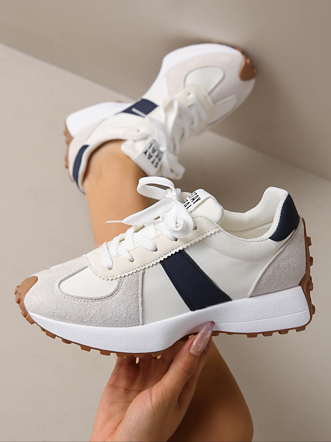 Women's Casual Vintage Sport Shoes, Colorblock Design, Student Flats, Perfect Holiday Gift Choice, Small Waist Comfortable Women's Shoes, Lightweight Casual Sneakers1123