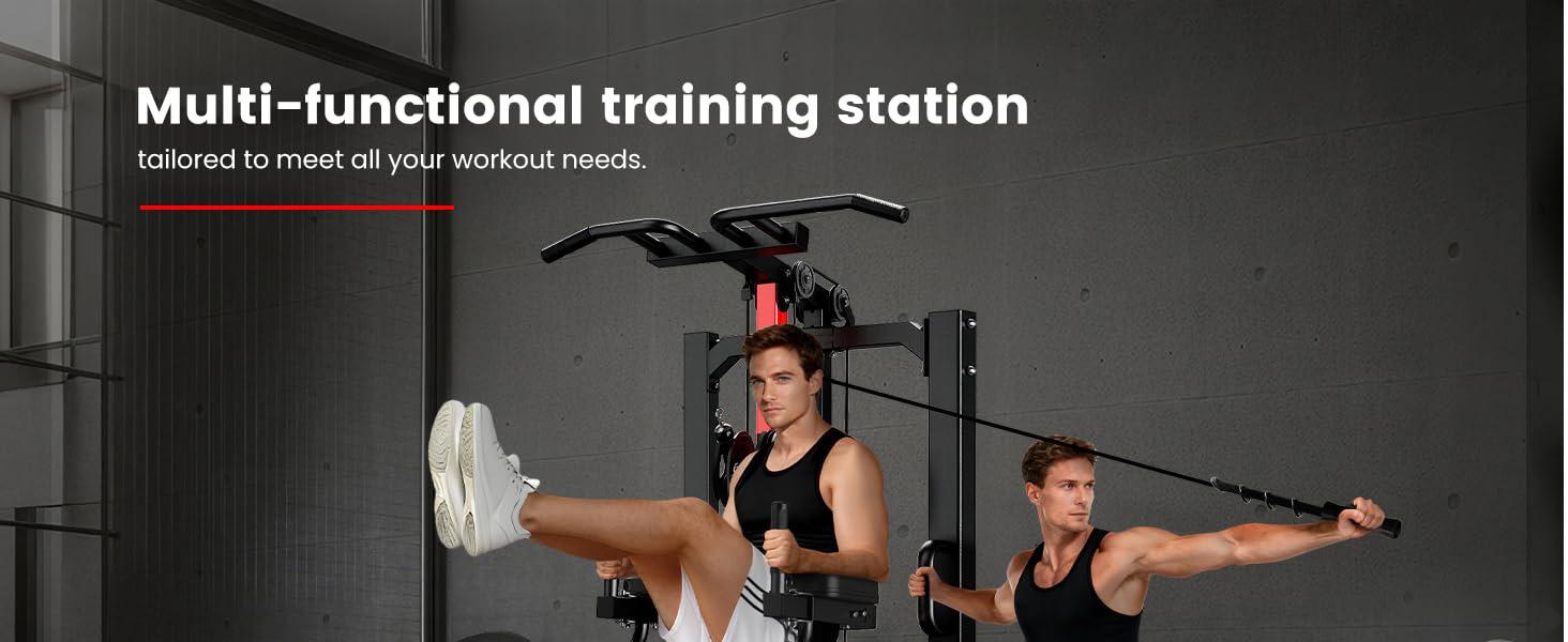 Pooboo Pull Up Bar Power Tower Dip Station,Cable Machine-Integrated 450LBS Multi-Function Adjustable Height Fitness Strength Training Equipment for Home Gym Strength Training Equipment Pooboo Pull Up Bar Power Tower Dip Station,Cable Machine-Integrated 450LBS Multi-Function Adjustable Height Fitness Strength Training Equipment for Home Gym Strength Training Equipment