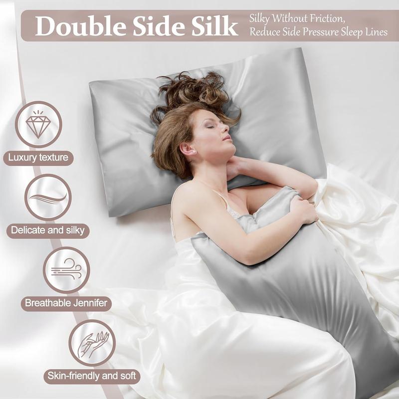 2 Pack Silk Pillowcases - 100% Mulberry Silk for Hair and Skin Protection, Double-Sided Use, Hypoallergenic & Ultra-Soft  silk bed sheets