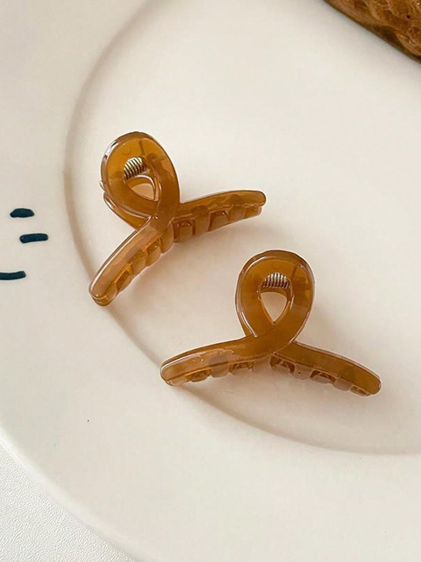 4 Piece Vintage Jelly Color Hair Clips Set, Simple Mini Claw Clips for Women & Girls, Princess Style Daily Hair Accessories