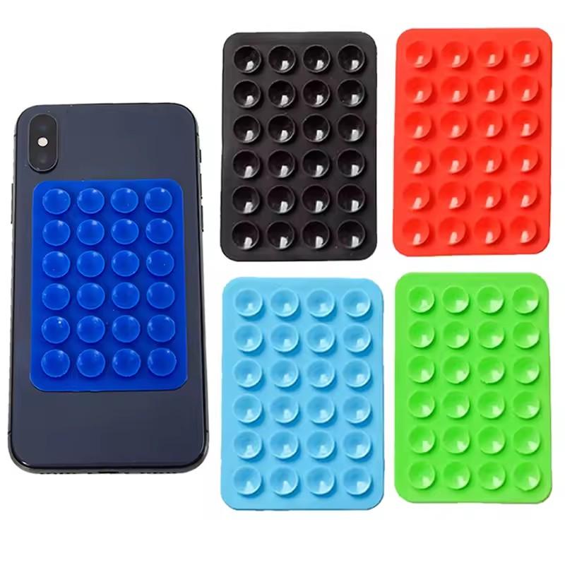 10Pcs Silicone Suction Pad For Mobile Phone Fixture Suction Cup Backed Adhesive Silicone Rubber Sucker Pad For Fixed Mount Accessories Cellphone
