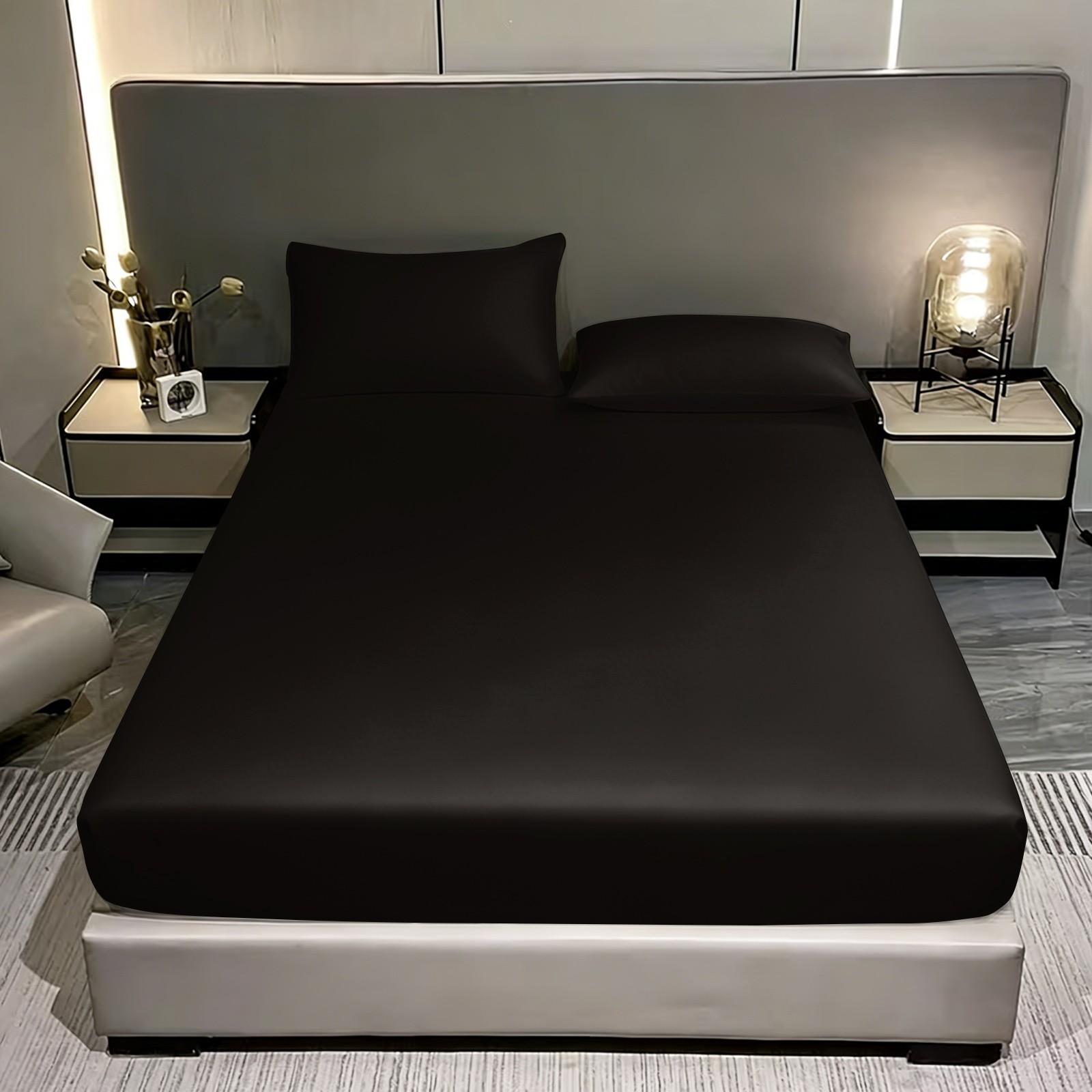 3pcs Simple Style Bedding Set, Bed Sheet Sets, Includes 1 Fitted Sheet and 2 Pillowcases, Soft Polyester Fiber, Suitable for Home Bedroom and Guest Room