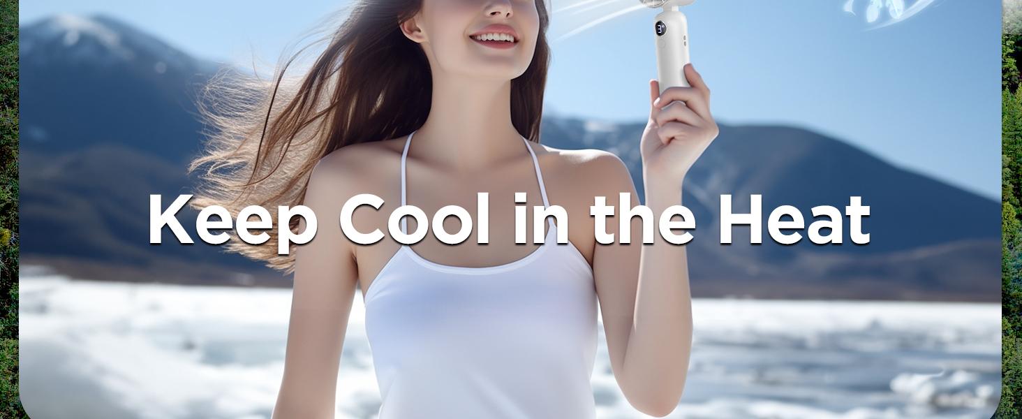 Portable Handheld Turbo Fan, 3 Gear Wind, Battery Operated, Up to 18 Working Hours, 3 IN 1 Hand Fan with Air Turbo Tech Cooling Fan for Outdoor Activities, Travel, Working,fathersdaygifts