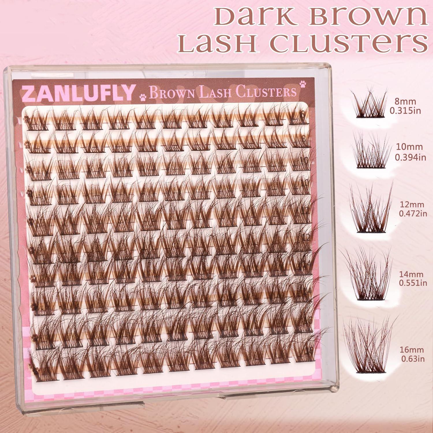 110pcs C Curl Cartoon Eyelash Cluster Kit, Eyelash Extensions Kit, Natural Look Fine Thread DIY Eyelash Extension Set with Glue Remover Tweezers Brush