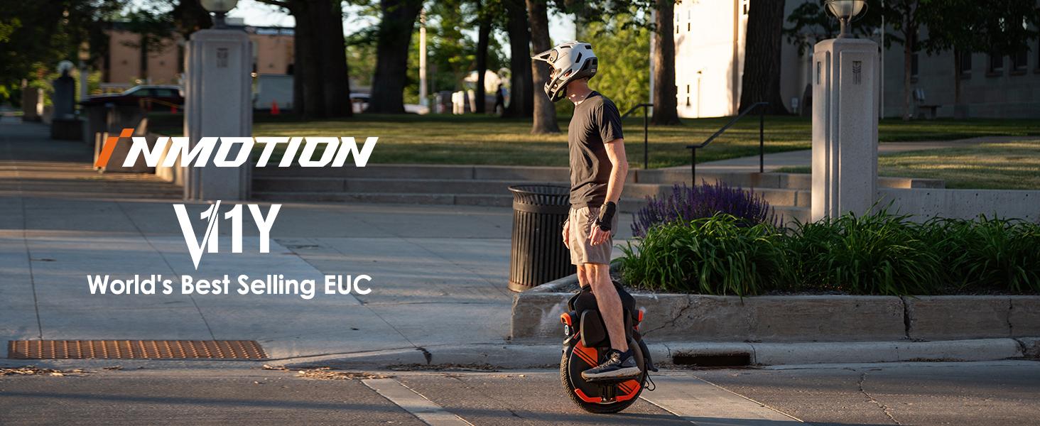 INMOTION V11Y Electric Unicycle – 18" Off-Road Tire, 2500W Motor, 74.59 Mile, 37mph Speed, Hydraulic Suspension – EUC for Adults & Commuters