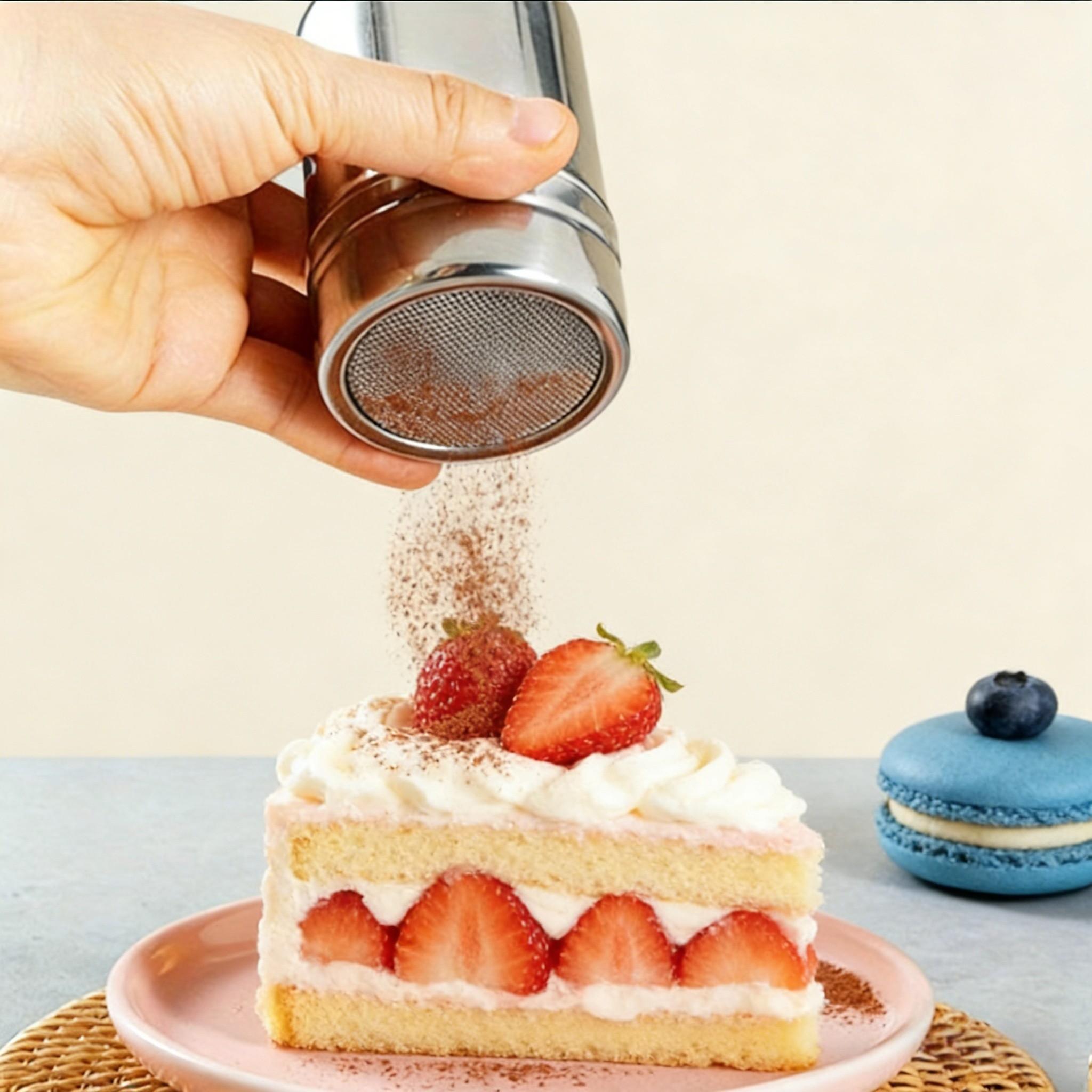 1-piece stainless steel shaker with lid and fine mesh strainer, suitable for baking soda, cocoa powder, cornstarch, and coffee grounds—commercial-grade kitchen tools, kitchen storage | modern kitchenware | durable / spice jars, pepper shakers, and shakers