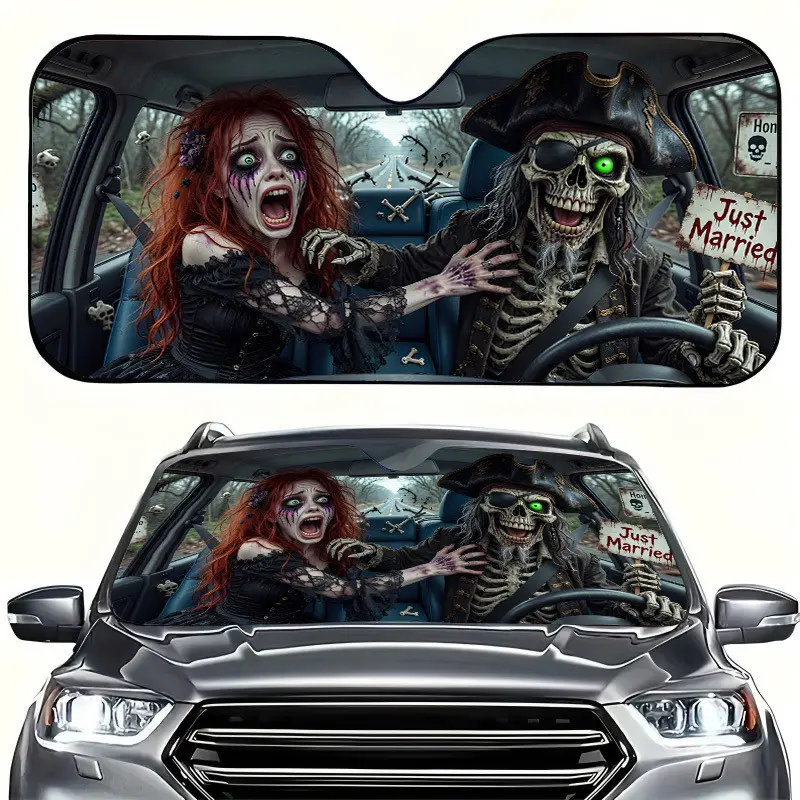 Halloween Theme Car Shade Front Windshield,Car Window Shades Reflector Sunshade UV Protection for Car Interior Universa Fit for Hatchback, Truck, SUV, MPV