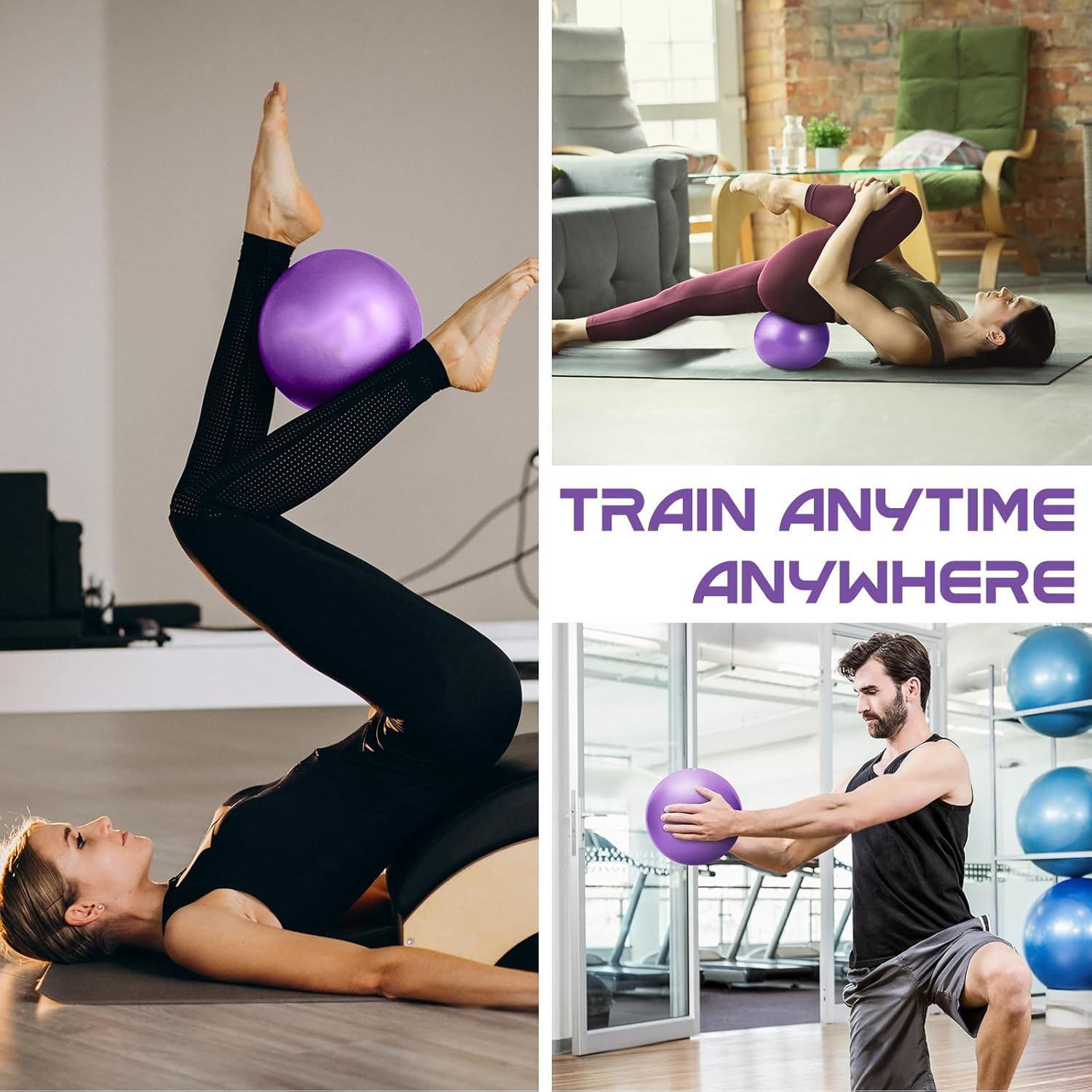 Pilates Ball, 9 Inch Small Exercise Mini Soft Workout Yoga Ball with Exercise Guide, for Home Gym Yoga, Pilates, Core Training, Workout, Balance, Stability, Home Workout Equipment, Fitness Equipment, Pilates Equipment For Home Workouts