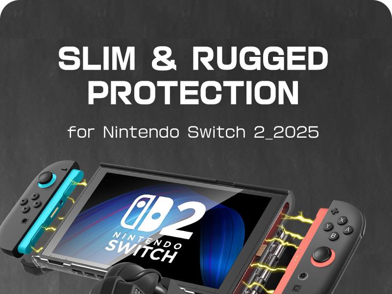 SUPCASE Case（UBPro） for Nintendo Switch 2 (2025) – Military-grade armored protection with dockable design. Magnetic Joy-Con friendly, shockproof construction. Includes integrated screen cover. Gaming Stuff Gaming Items