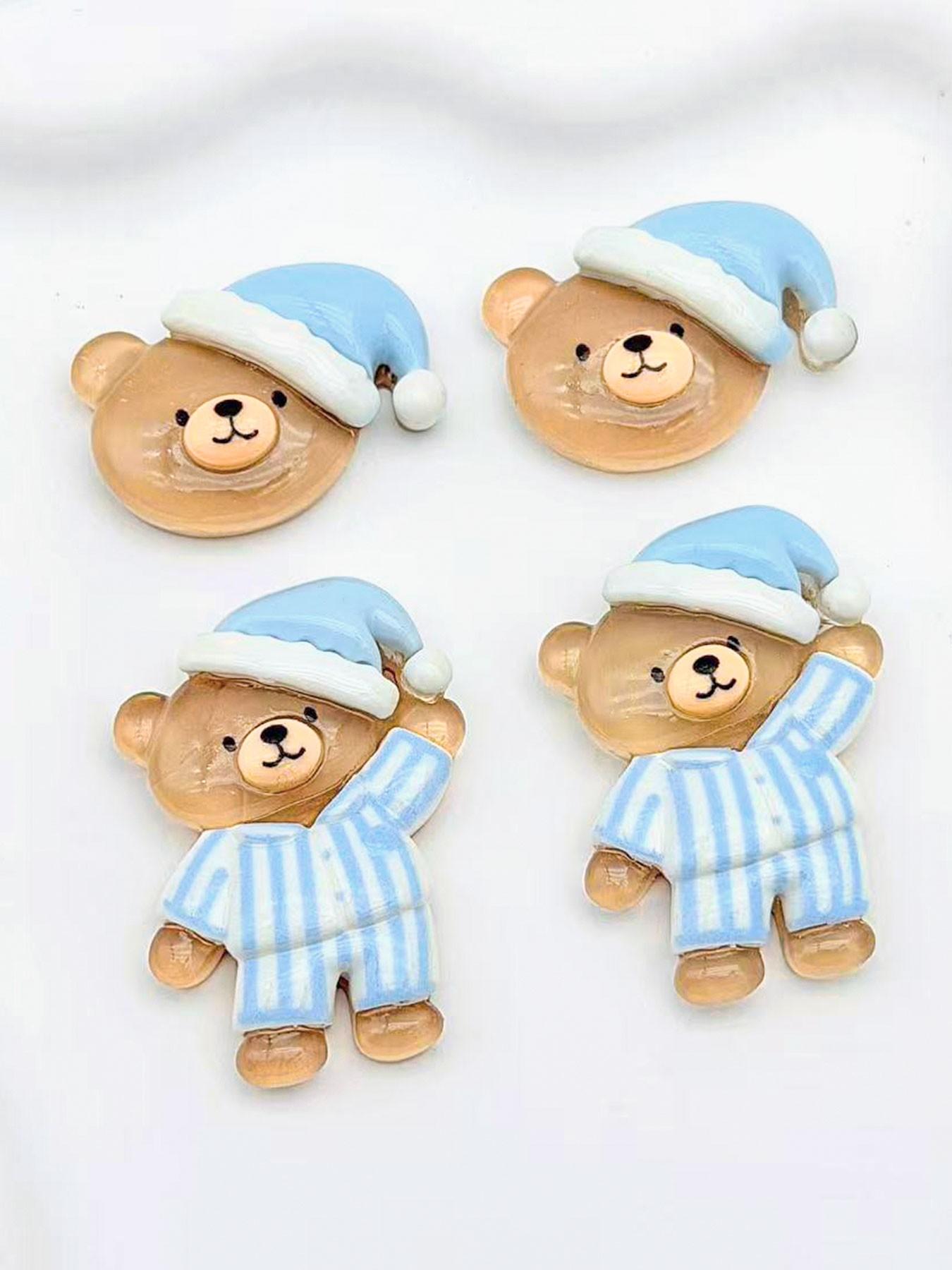 Blue Bear Animal Shoe Charms, Resin Material, Suitable for Crocs, Cute Decoration, Girl Gift, 10 Pieces Set, Casual Accessories