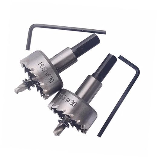 5pcs HSS High Speed Steel Hole Saw Tooth Cutter Drill Bit Set Stainless Metal Alloy Metalworking Cutter Tool Kits for Aluminum Steel Wood 16/18.5/20/25/30mm