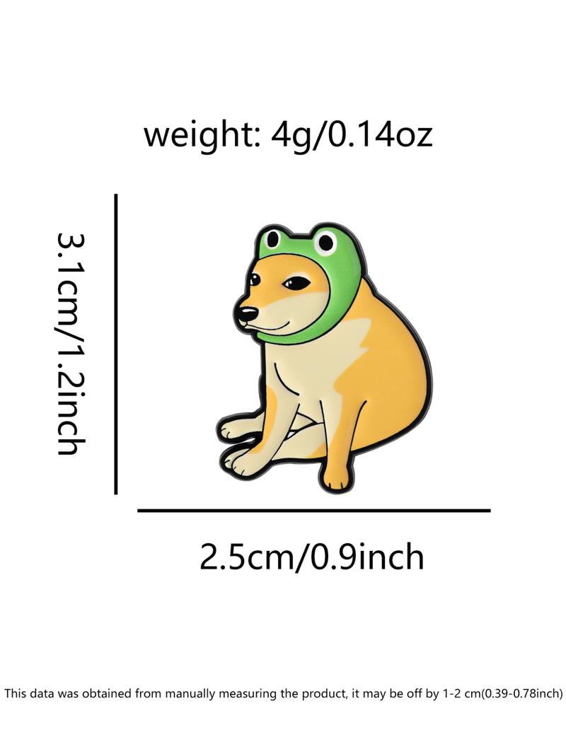 Cute Dog Frog Brooch Cartoon Funny Style Pet Mix Headwear Fun Design for Pet Lovers and Trendy Groups Daily Wear
