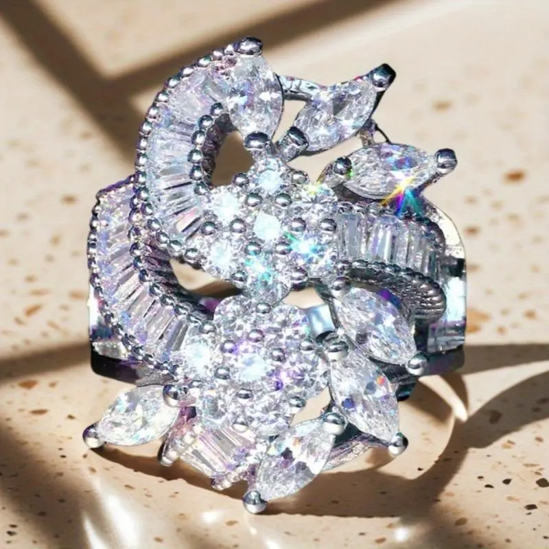 Premium Synthetic  Flower Ring - Stylish & Unique Bridal Engagement Ring, Anniversary & Birthstone Jewelry, Daily Wear Gift (for Wife/Lover/Mother/Friends)