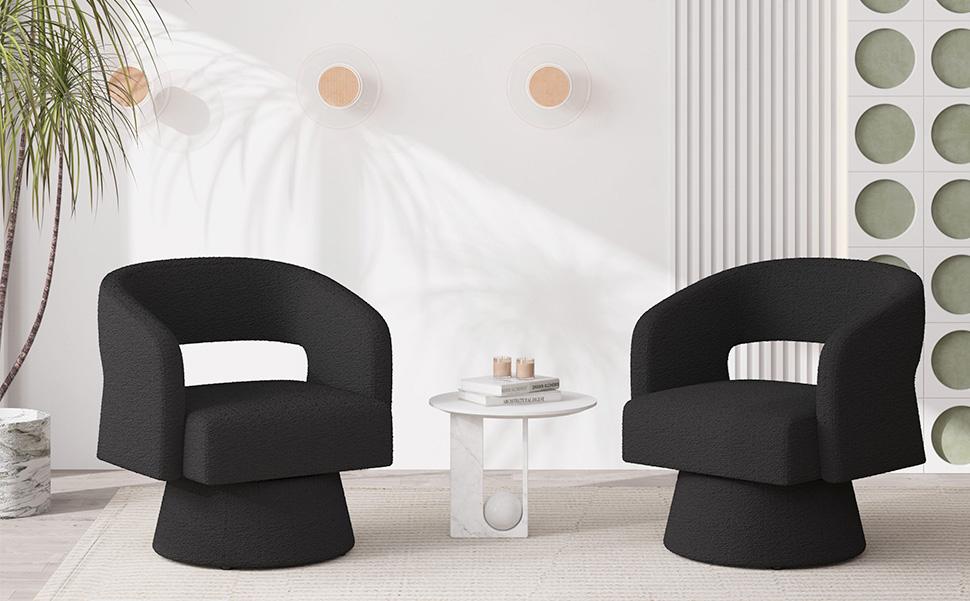 Swivel Barrel Accent Chair,Oversized Teddy Upholstered Round Swivel Chair,Modern Luxury 360 Degree Living Room Vanity Chair for Bedroom Office,Black Swivel Barrel Accent Chair,Oversized Teddy Upholstered Round Swivel Chair,Modern Luxury 360 Degree Living Room Vanity Chair for Bedroom Office,Black