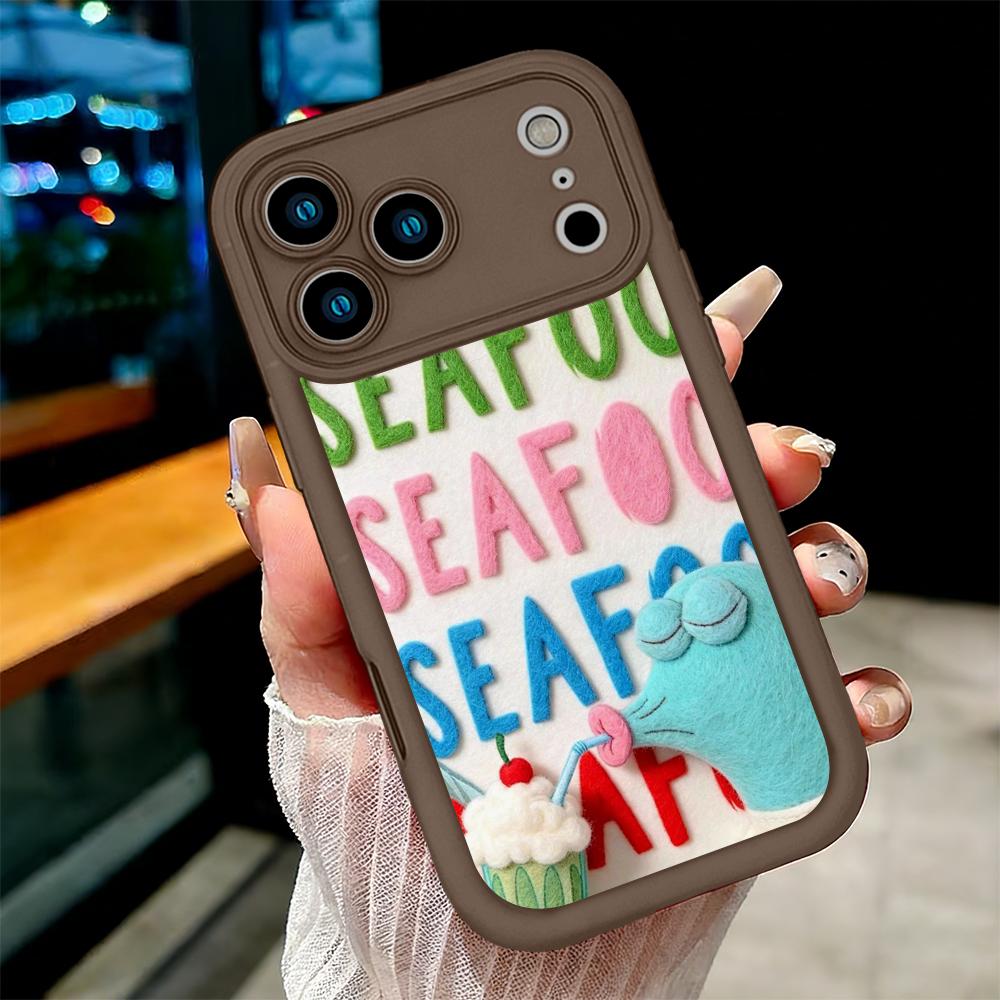 SpongeBob SquarePants Squidward SEAFOOD Funny Felt Art Phone Case For iPhone 17 16 15 14 13 12 11 Pro Max Plus X XR XS Air Cute Colorful 3D Felt Style Cartoon Character Shockproof Soft TPU Bumper Cover SpongeBob SquarePants Squidward SEAFOOD Funny Felt Art Phone Case For iPhone 17 16 15 14 13 12 11 Pro Max Plus X XR XS Air Cute Colorful 3D Felt Style Cartoon Character Shockproof Soft TPU Bumper Cover