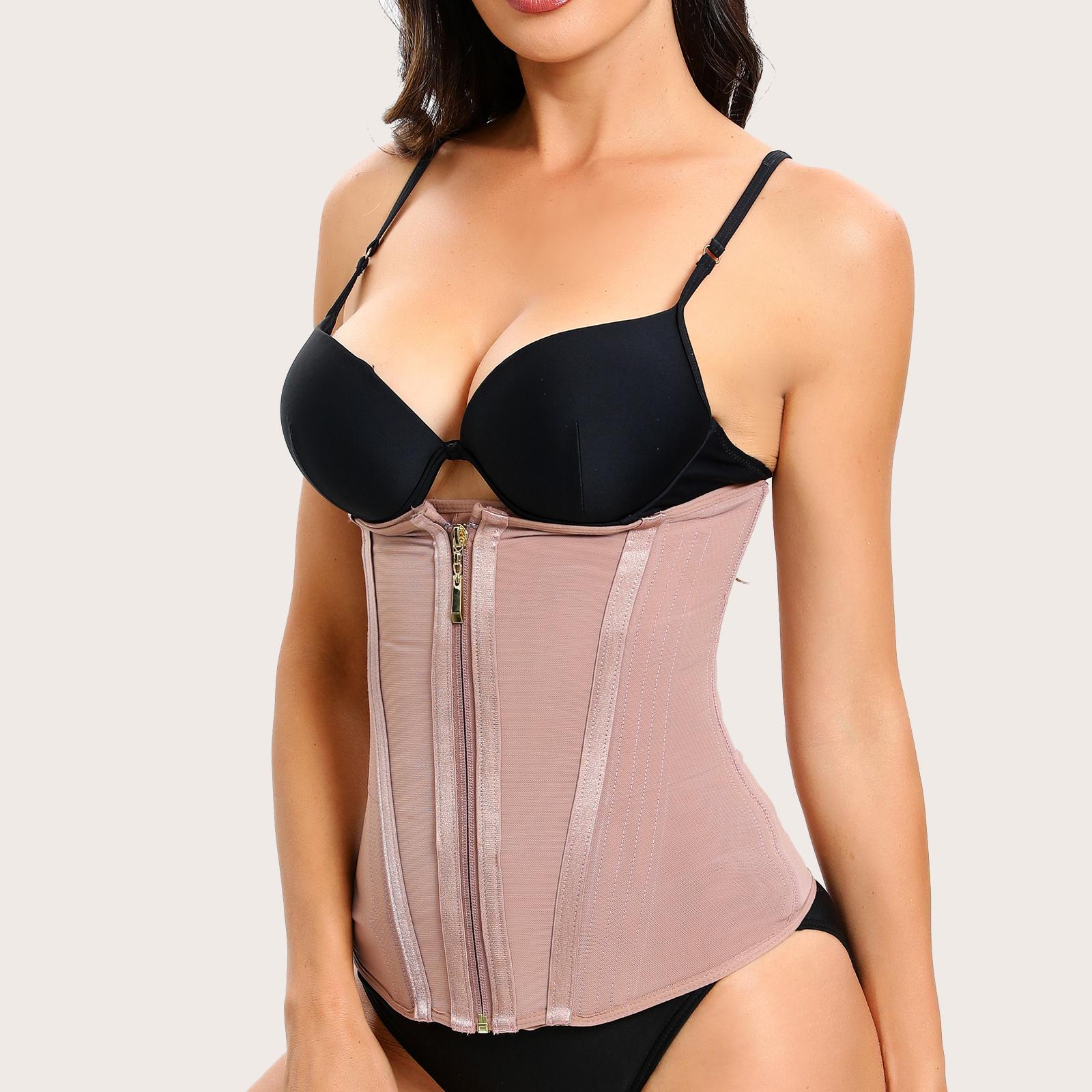 CZXMY Deluxe Waist Trainer Corset for Women - Zipper Compression Tummy Control, Short Torso Body Shaper for Sport Workout Outdoor Fun