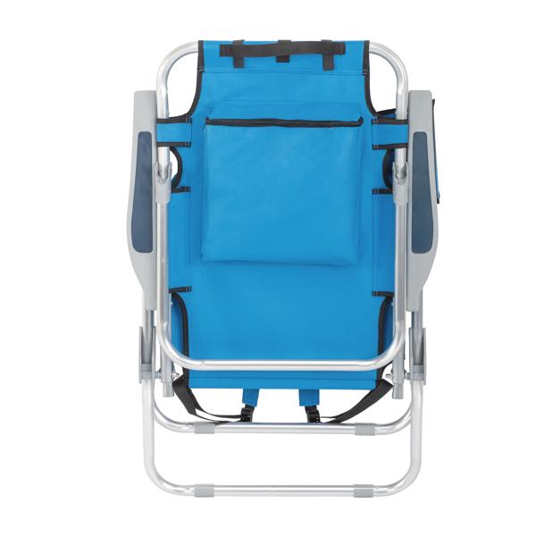 63*70*99cm Heightened Oxford Cloth Silver White Aluminum Tube Bearing 100kg Beach Chair Blue
