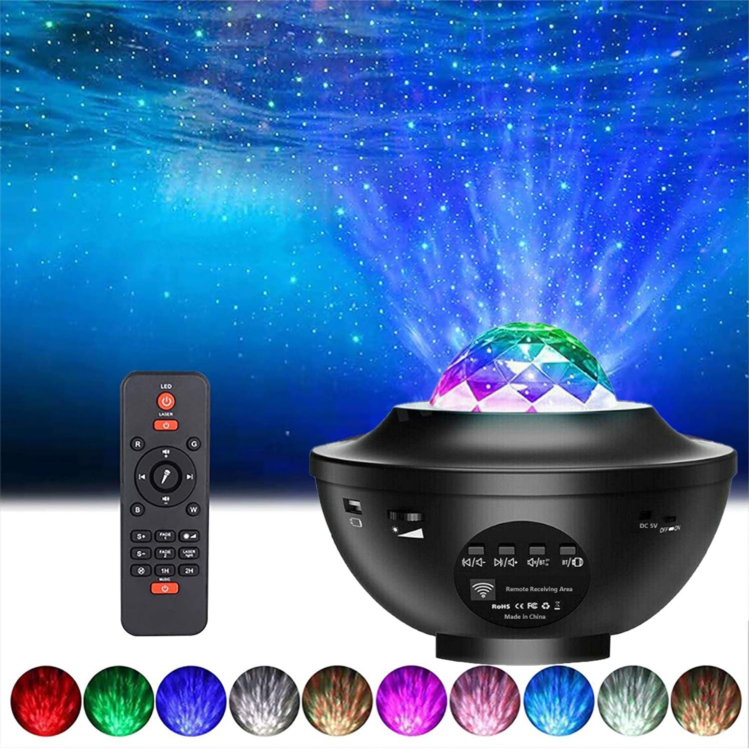 Star Projector, Galaxy Light Projector with Bluetooth Speaker, Multi-Color Dynamic Projection Star Night Light Projector for Kids & Adults' Bedrooms, Aesthetic Room Decor Enhancement, Thanksgiving & Christmas Gift