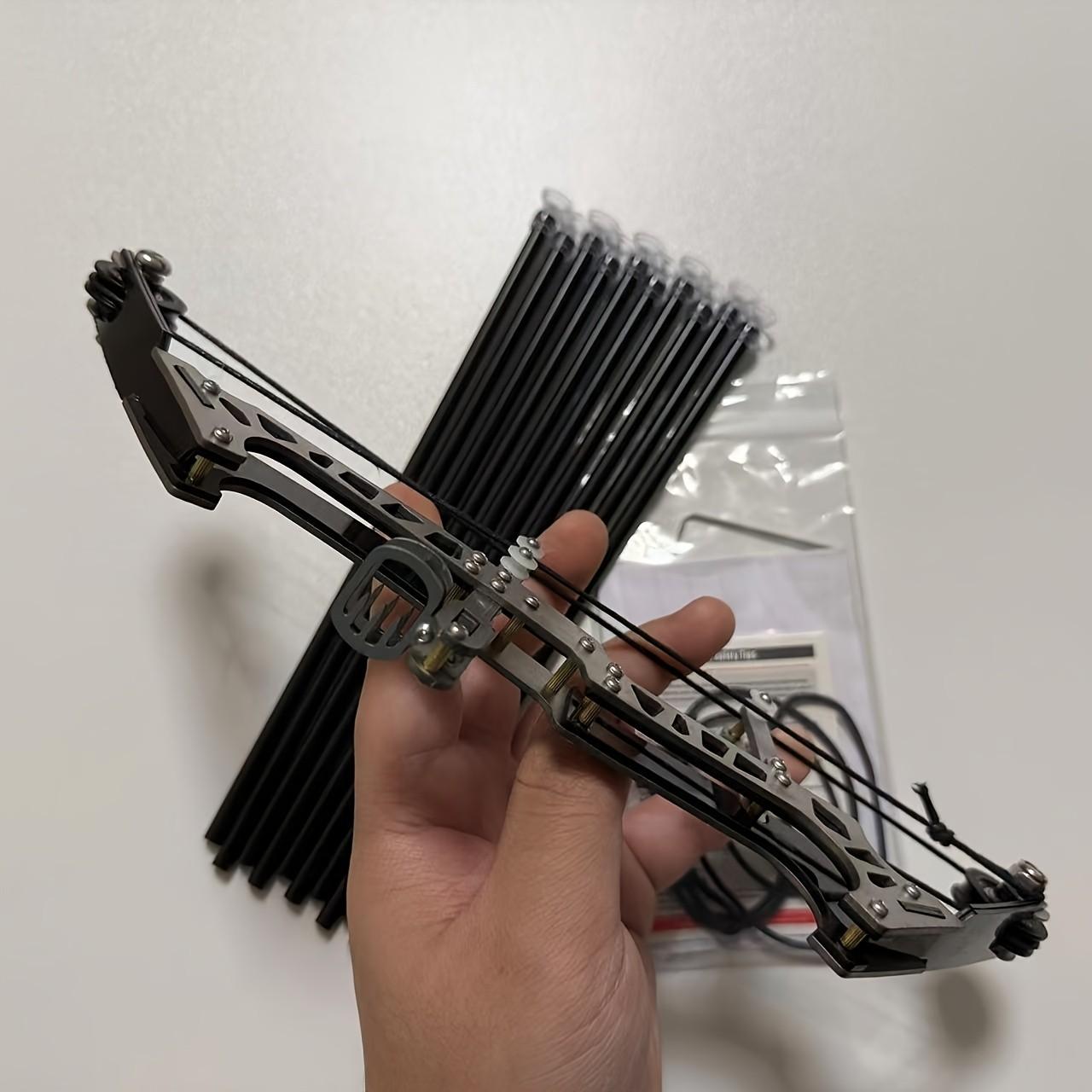 Multifunctional 10.24 Inch Mini Bow Set Stainless Steel Dual Hand Design Outdoor Entertainment Practice Includes 10 Arrows Target