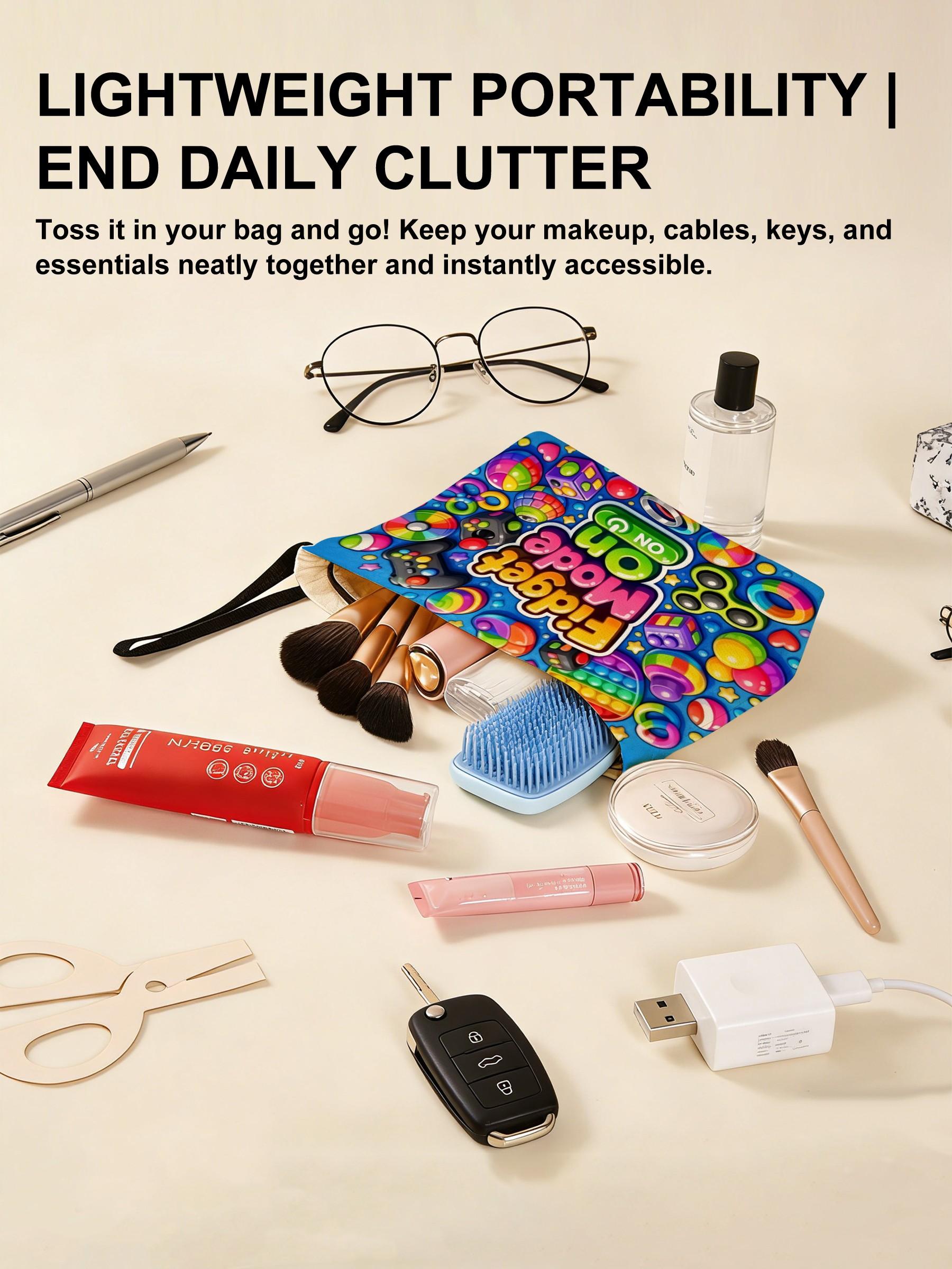 “Fidget Mode On Canvas Pouch – Versatile Storage for Cosmetics, Chargers, Snacks, Small Tools & Essentials | Thoughtful Gift for Fidget Toy Lovers, Women, Friends, Colleagues, Partners | Perfect for Birthdays, Christmas, Valentine’s Day, Mother’s Day, Tha