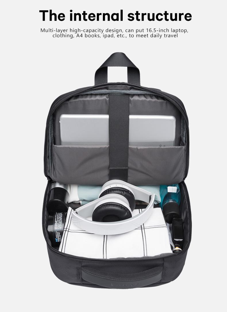 BANGE Lightweight 15.6in Laptop Backpack for Men, Waterproof with USB Charge Port, Multifunctional for Travel & Hiking, Fits Computers & School Use