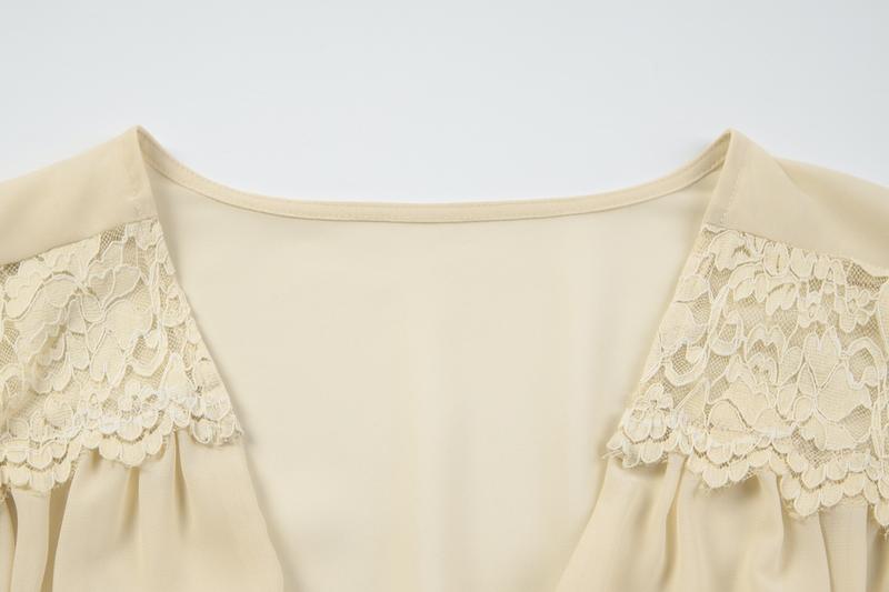 Women Spring Autumn Long Sleeve V Neck Tops Long Skirt Beach Vacation Chiffon Two Piece Set Outfit