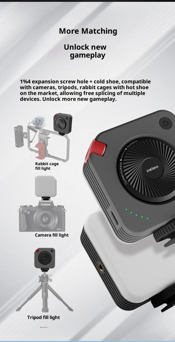Portable Rechargeable Smartphone Fill Light - Adjustable Temperature Modes, Dual-Color On-Location Lighting for Live Streaming, Photography, Ideal Camera & Phone Tech Accessories Gift