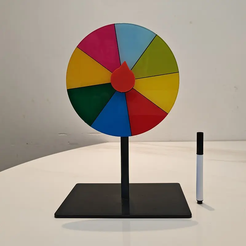 Portable And Erasable Spinning Prize Wheel, with Whiteboard Marker - Heavy Desktop Spinner, for Party Games, Holiday Entertainment, Corporate Raffle