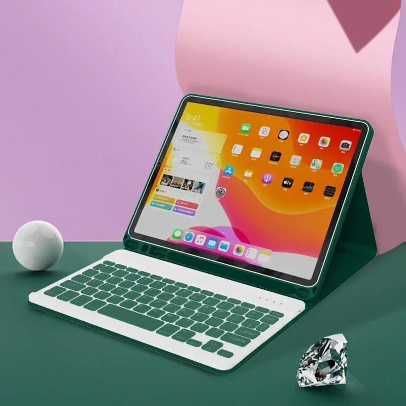 Bluetooth Keyboard Case for iPad 10th Air 11 Air 5 4 10.9 Case 10.2 9th 8th Pro 11 10.5 Air 3 Wireless Magnet PU Flip Stand Case with Rechargeable Keyboards Tablet Protective Cover