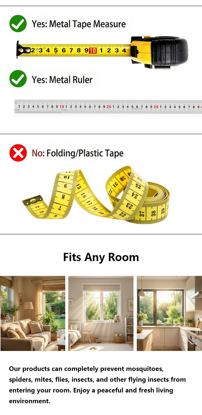 Black Window Screen Mesh with Hook & Loop Install, Breathable Fine Net, Easy Removable Anti Mosquito Bug Protection for Home