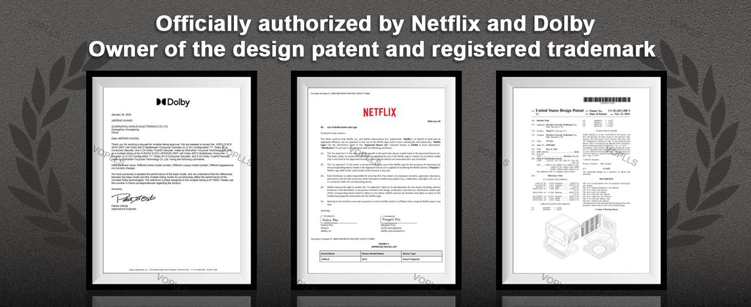 VOPLLS Netflix Certified Portable Projector Native 1080P Gaming | Outdoor Movie Mini Projector with Dual Auto Focus & Keystone Correction | 3D Dolby Audio, WiFi 6 & Bluetooth 5.0 | 50% Zoom for Home Theater, Camping, (600 ANSI Lumen, HDMI/USB-C)