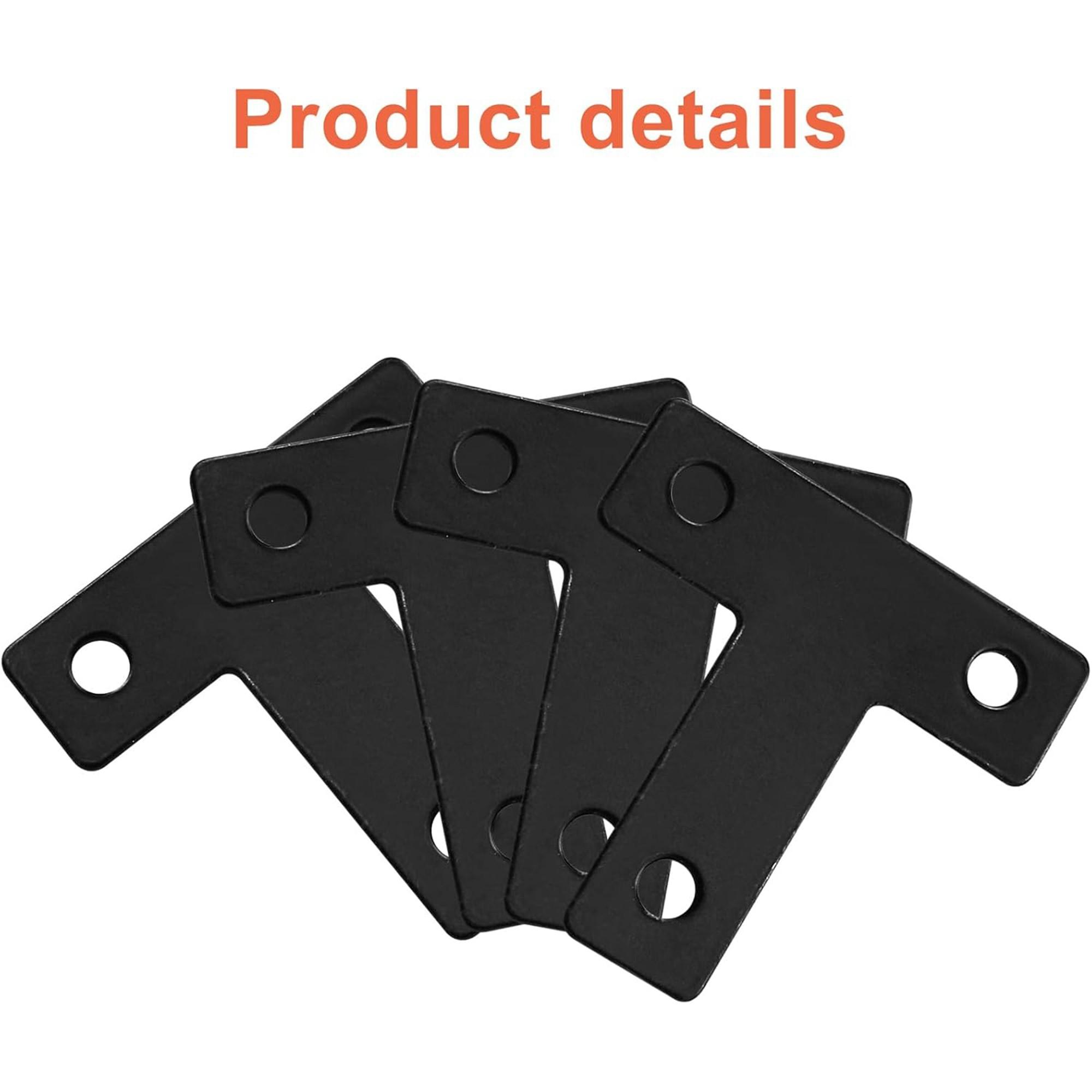 T Shape Flat Mending Plates 40mm x 40mm (1.57" x 1.57") T Corner Braces T Bracket Connector Fixing Repair Plates for Wood Furniture, Cabinet, Windows, Black