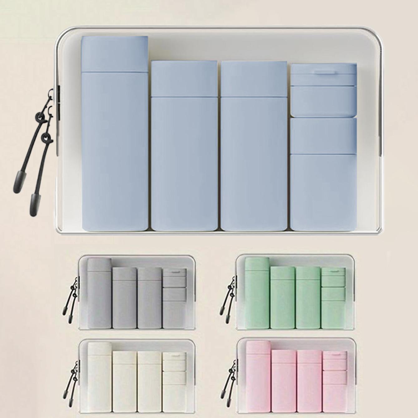 Travel cosmetic bottle set, leak proof portable container for cosmetics and toiletries, durable plastic storage solution, Makeup Cosmetic Storage, Luggage makeup organizers, Beauty Organizer