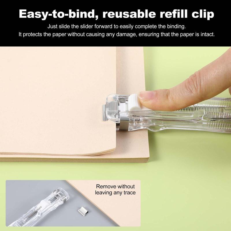 Portable Ring Binder Stapler, Includes 50 Small Binders, Ideal for School, Office, Home, Non-Damaging Paper Organizer, New Condition