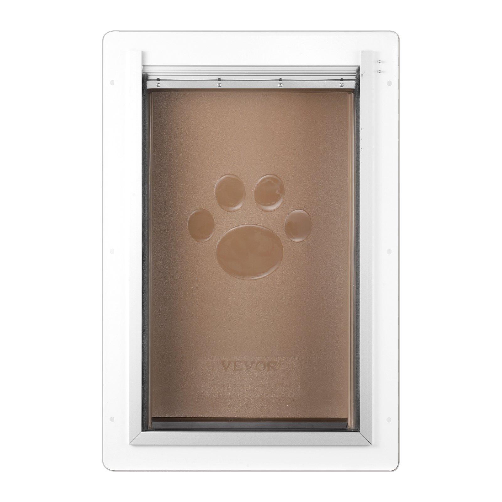 fathersdaygift VEVOR Pet Door, 9.29x 13.19MetalFrame with Lock and3-Flap System, Weatherproof Doggy Door, Easy to Install in Interior or Exterior Walls, Pet Door Suitable for Cat Doggie Kitties (White-Small)