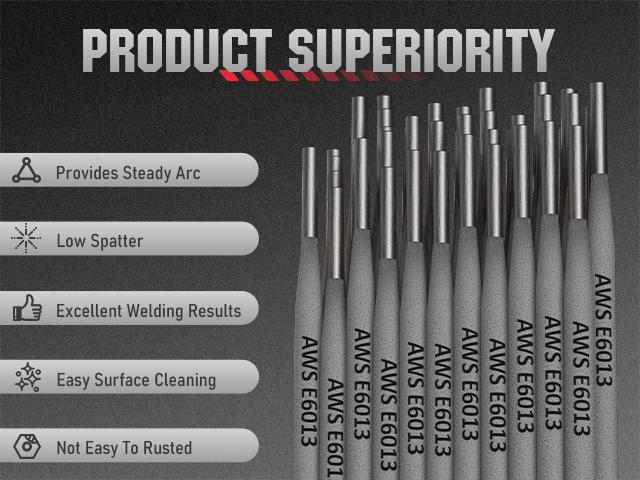 YESWELDER E6013 Mild Steel Welding Rods | 5LB Pack, Multi-Size: 1/8", 3/32", 5/32" Carbon Steel Stick Electrodes YESWELDER E6013 Mild Steel Welding Rods | 5LB Pack, Multi-Size: 1/8", 3/32", 5/32" Carbon Steel Stick Electrodes