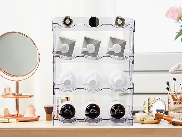 Gracenal Water Bottle Organizer for 40 oz Tumbler with Handle, Pantry Kitchen Organizers and Storage for Cups Accessories, Stackable Water Bottle Holder Wine Rack Gifts, 4Pack