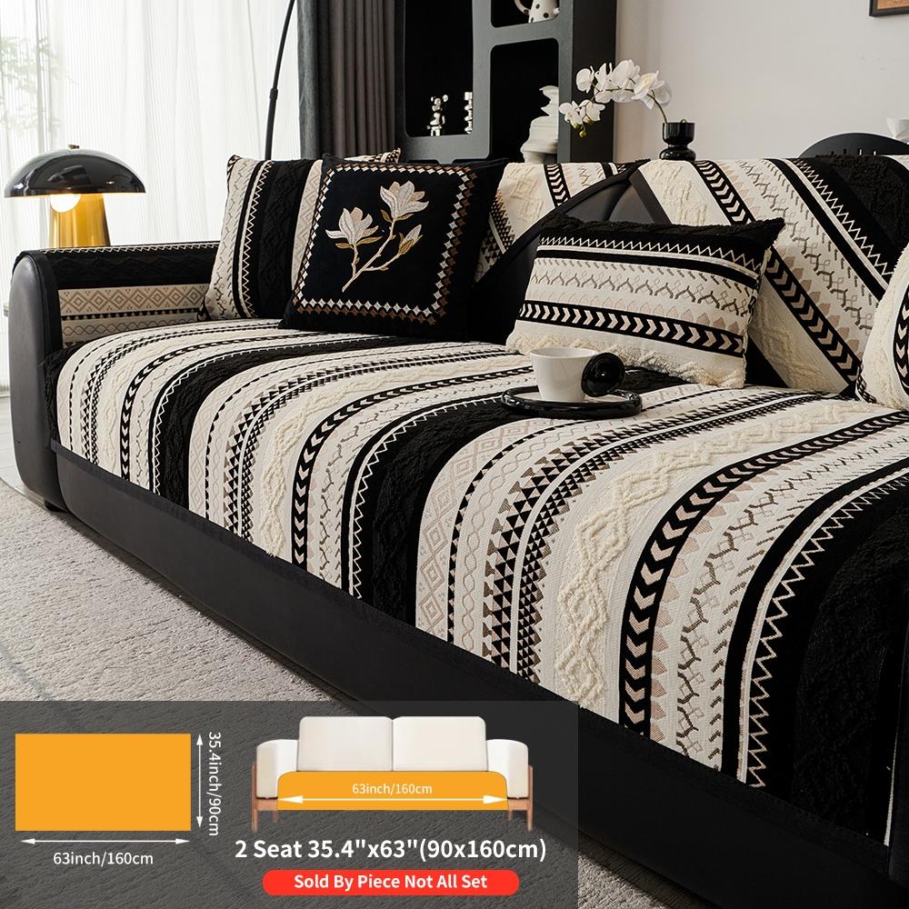 Boho Style Geometric Pattern Sofa Cover, Non-slip Sofa Mat, Fashionable Sofa Protector, Dustproof Sofa Protector, Durable Home Essentials for Living Room #TOP PICKS