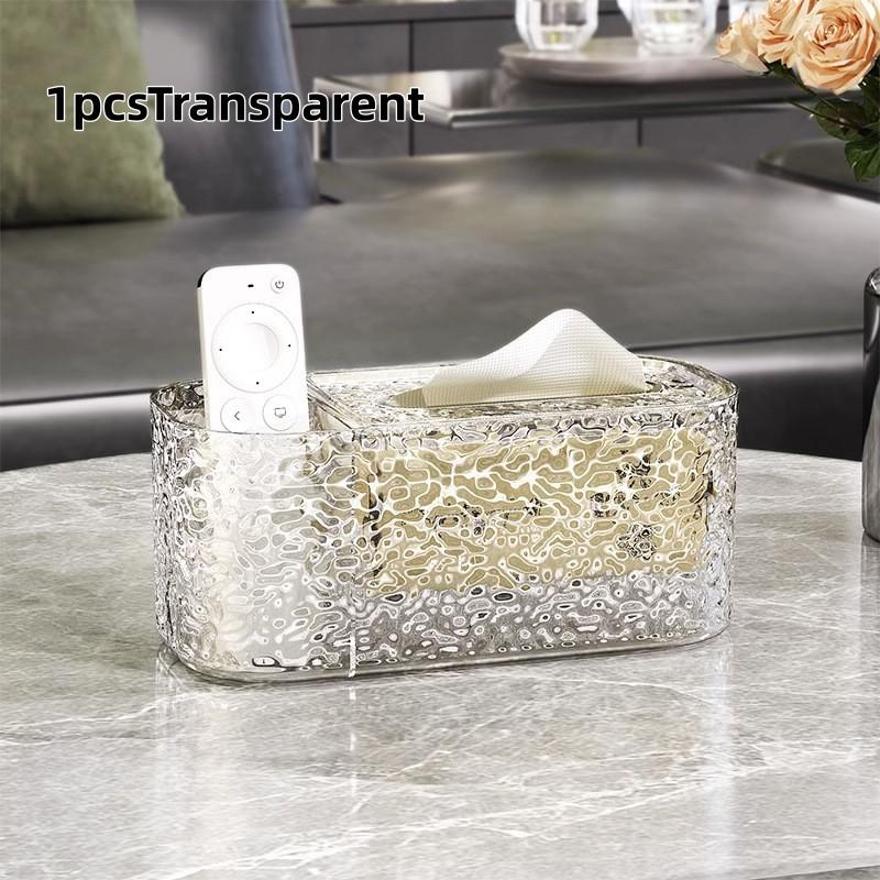 Luxury Glacier Pattern Tissue Box, Multifunctional Remote Control Storage Box, Stylish & Durable Home Organizer, Large Capacity, Elegant Design