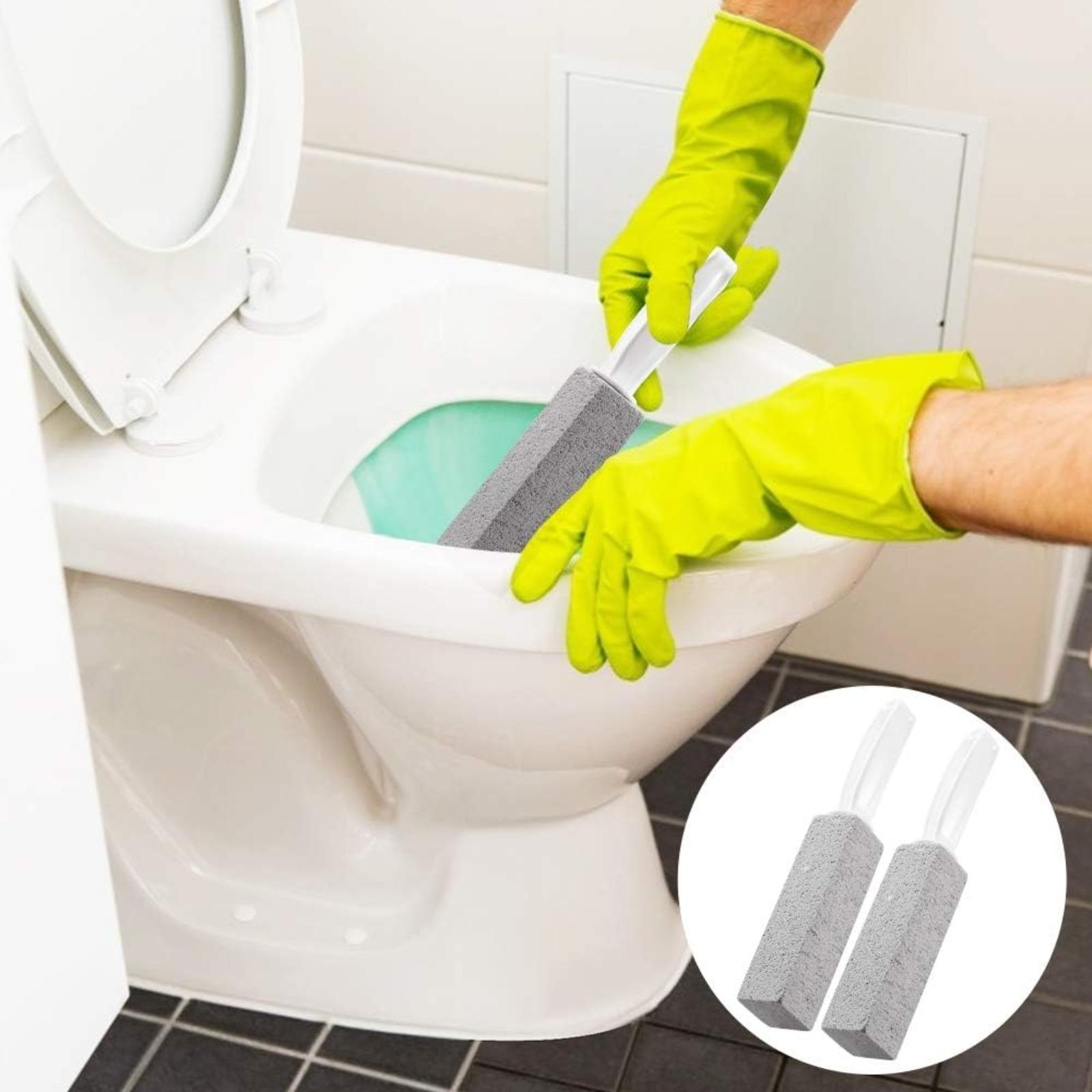 1/2PCS Pumice Stone Toilet Bowl Cleaner with Handle, Hard Water Ring Remover & Stain Scrubber for Home Bathroom, Pool, Sink and Tub, Pumice Stone For Cleaning, Ergonomic Heavy Duty Cleaning Tool, Pumice Stone For Toilet, Toilet Cleaning Brush