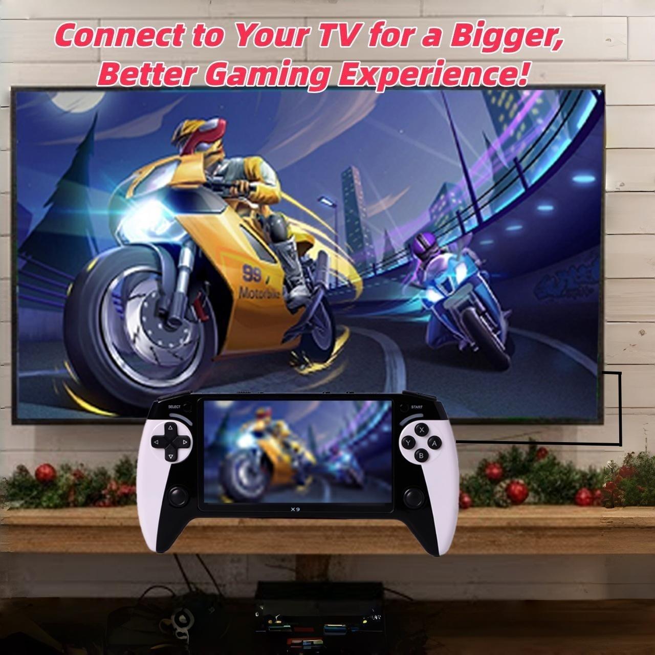 2026 New X9 Handheld Game Console, 5.5 Inch HD Screen, Portable Retro Arcade Machine, Home and Travel Use, Supports 11 Emulators