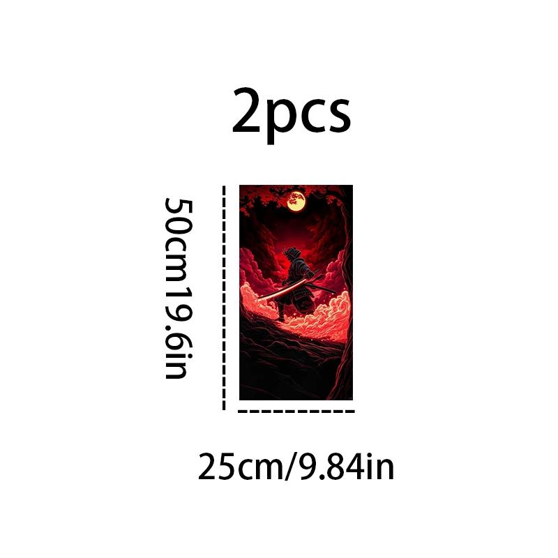 Akatsuki Samurai Style Themed Stickers 2-piece B-pillar waterproof, scratch-resistant, suitable for all models - cars, suitable for Audi, Honda, Mitsubishi, Ford, Volkswagen, BMW, Opel, Porsche, Citroen. Sedan, SUV, MPV