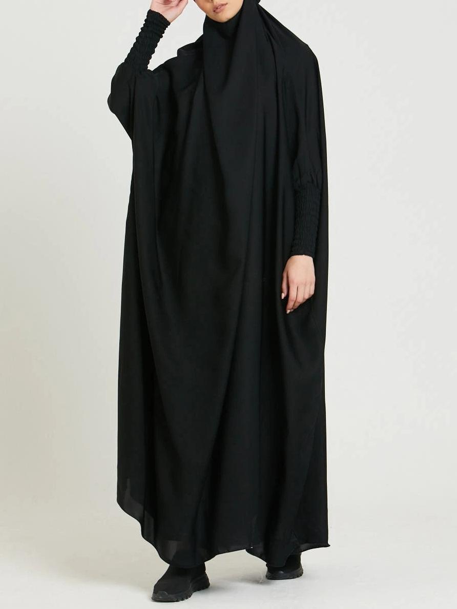 Dubai Turkish Long Robe Dress, Modesty Muslim Thobe, Traditional Arabic Robe, Loose-Fitting Woven Fabric, Moderate Thickening, All Seasons Wear, Elegant Plain Color Design, Modest Muslim Outfits