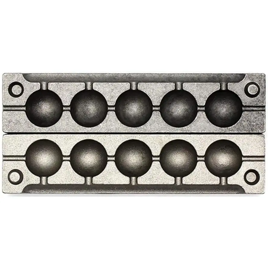 Round Sinker Mold with 5 Cavities and 3.5-Ounce, Without Handle, Ideal for Fishing Weight Making