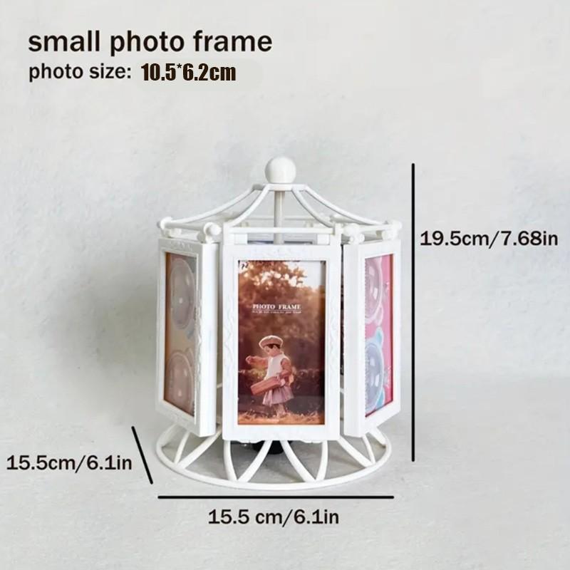 🎵 Photos Not Included | 1 Pc Rotating Musical Photo Frame | 360 Degree Spinning Multi Picture Display Stand