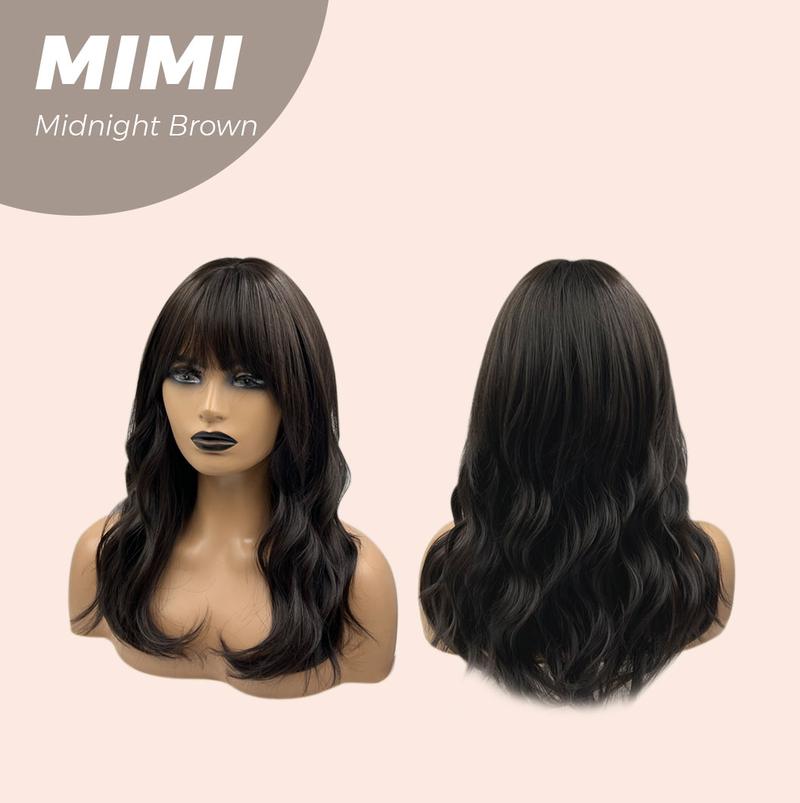 JBEXTENSION 18 Inches Brown Body Wave With Full Bangs Wig MIMI
