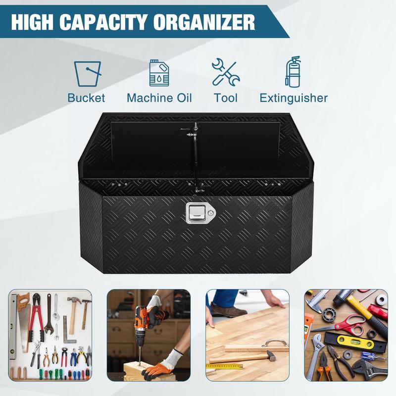 36'' Steel Trailer Tongue Box, 36"x12"x12" Heavy Duty Storage With Lock and Keys, Utility Truck Tool Box Storage Organizer, Tool Chest for Pickup Truck Bed, RV