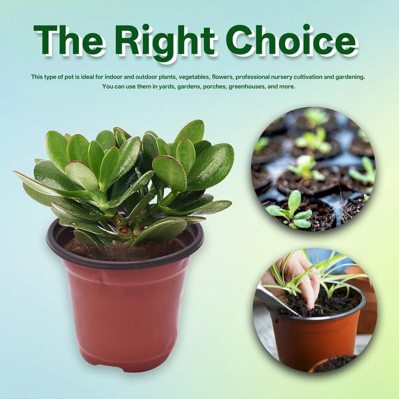 Findmall 100Pcs Plastic Plant Flower Pots Nursery Seedlings Pot Portable Garden Planters Round Stackable Vegetable Planters Ribbed Planting Bags